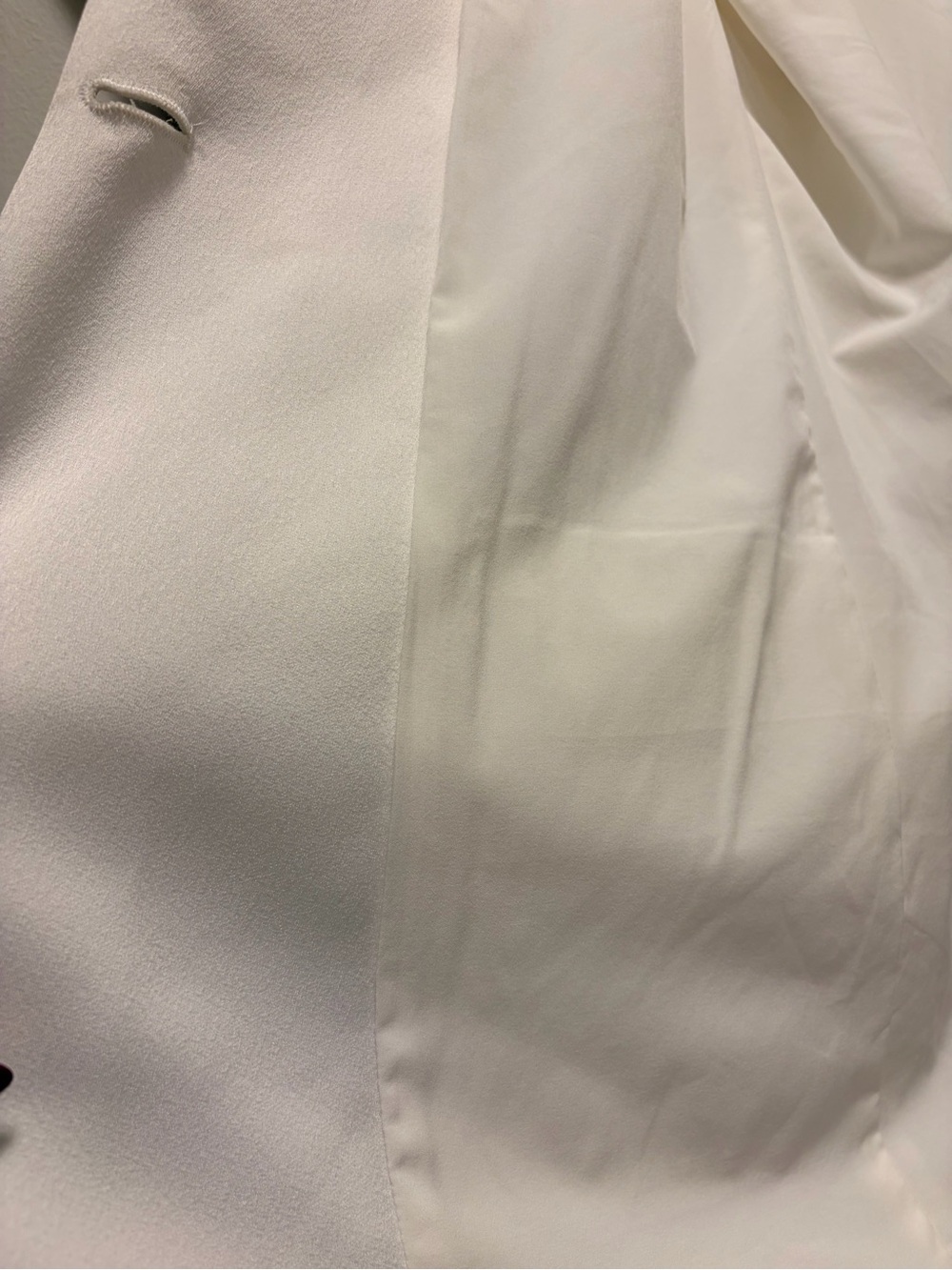 Diane Von Furstenberg White Crepe Button Blazer Women’s Size 16 Pockets - Picture 10 of 13